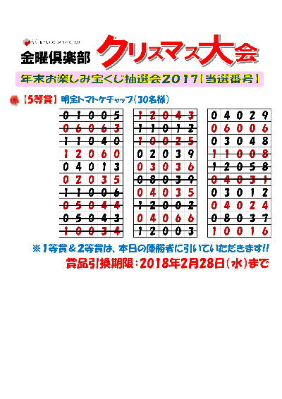 金曜倶楽部月例杯クリスマス大会