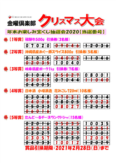 金曜倶楽部月例杯クリスマス大会