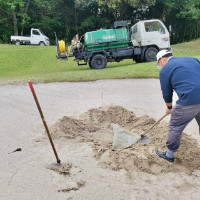 バンカー暗渠排水の改善